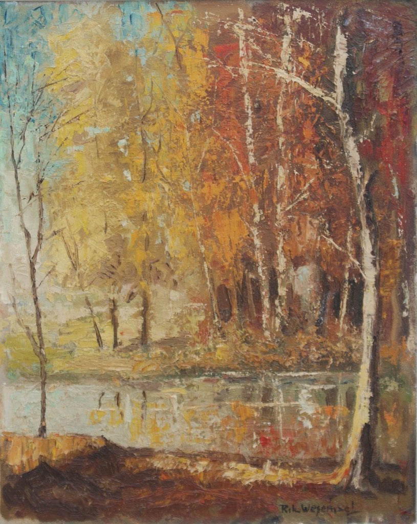 Rik Wesemael (1920-1998): Herfstzicht (54 x 64 cm), Antiek en Kunst, Ophalen of Verzenden, Gesigneerd, Olieverf