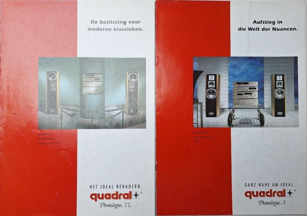 Quadral Phonologue TL & Phonologue S brochure 1993, Audio, Tv en Foto, Luidsprekerboxen, Gebruikt, Ophalen of Verzenden