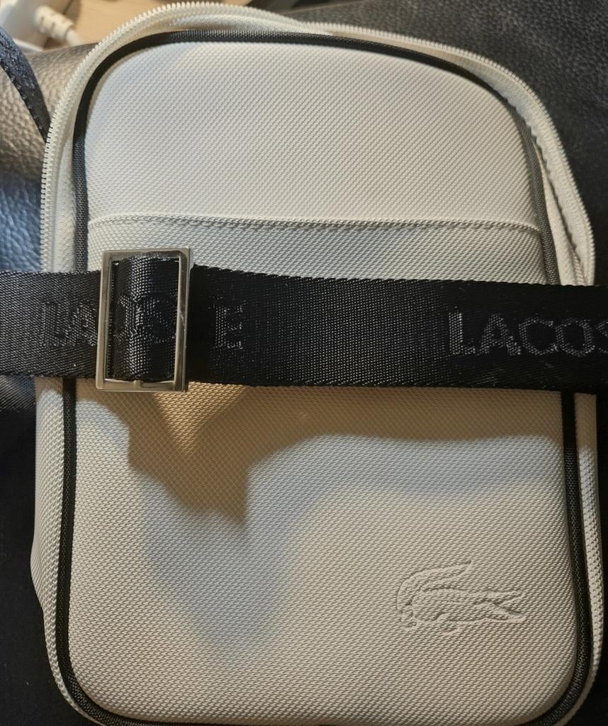 Lacoste Vintage Unisex Crossbodytas wit als nieuw, Verzenden, Wit