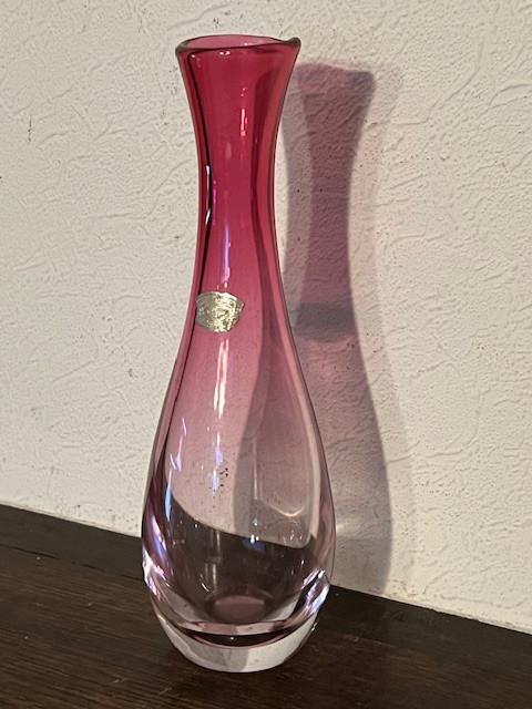 Val Saint Lambert vaasje cranberry, Antiek en Kunst, Ophalen
