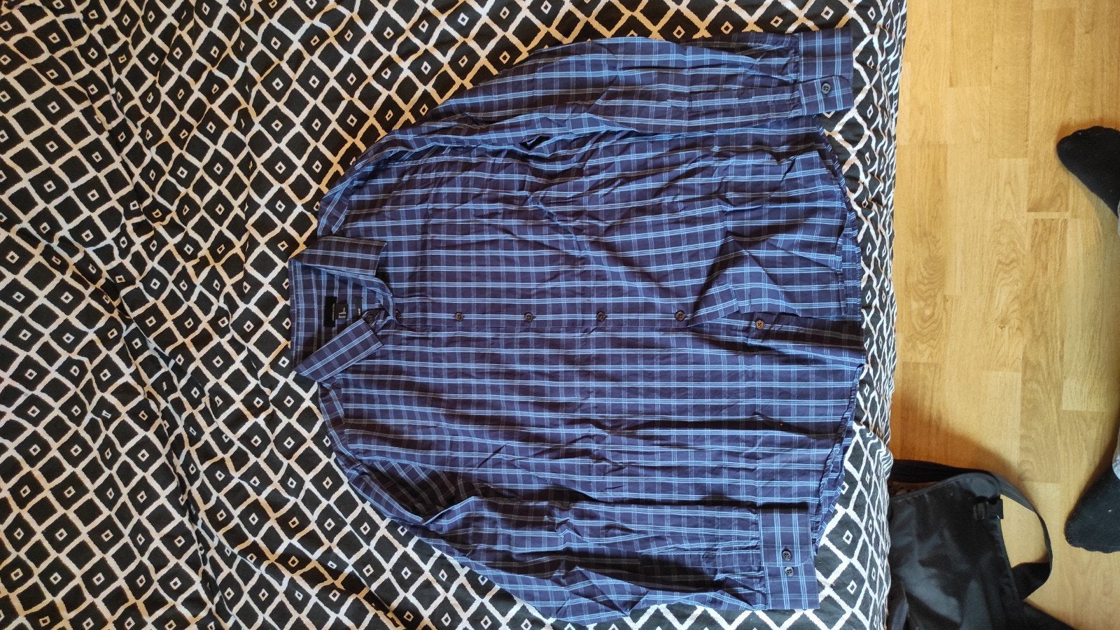 Blauwe heme, Kleding | Heren, Overhemden, Ophalen, Zo goed als nieuw, Blauw, Halswijdte 43/44 (XL)