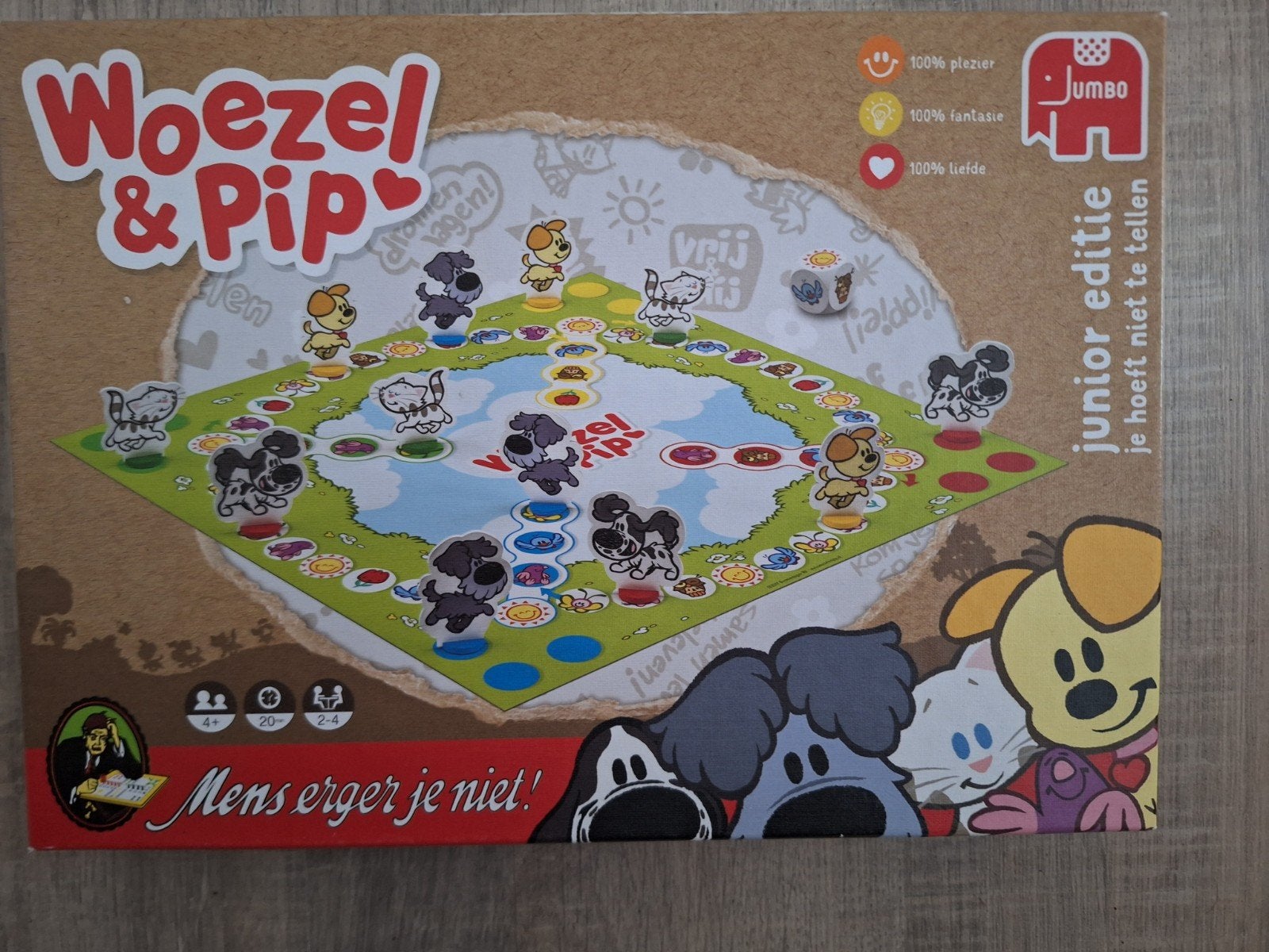 Woezel en Pip mens erger je niet, Drie of vier spelers, Ophalen, Zo goed als nieuw, Jumbo