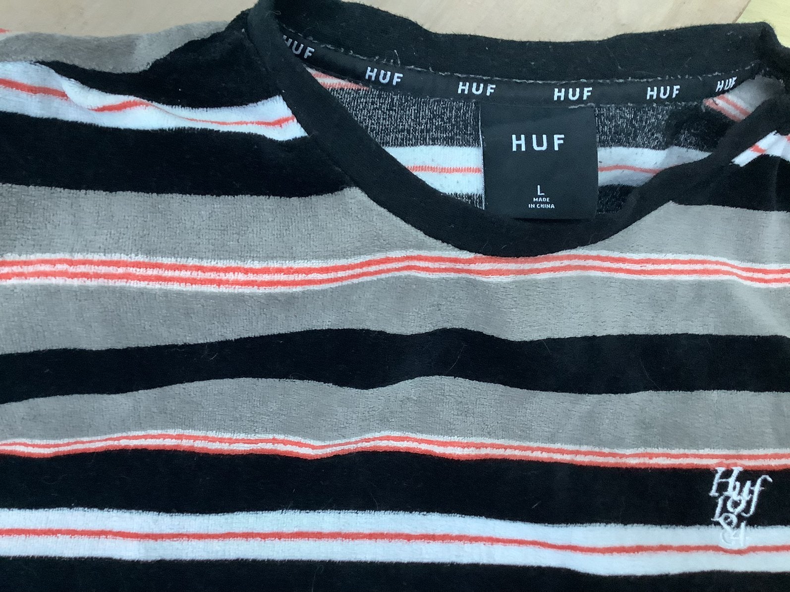 Pull ultra doux HUF (velours) taille L, Enlèvement ou Envoi, Comme neuf, Taille 52/54 (L), Noir