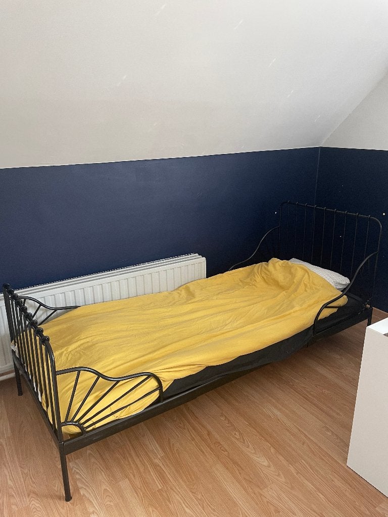 Meegroeibed ikea zwart 80cm, Ophalen, Gebruikt, 180 cm of meer, 70 tot 85 cm