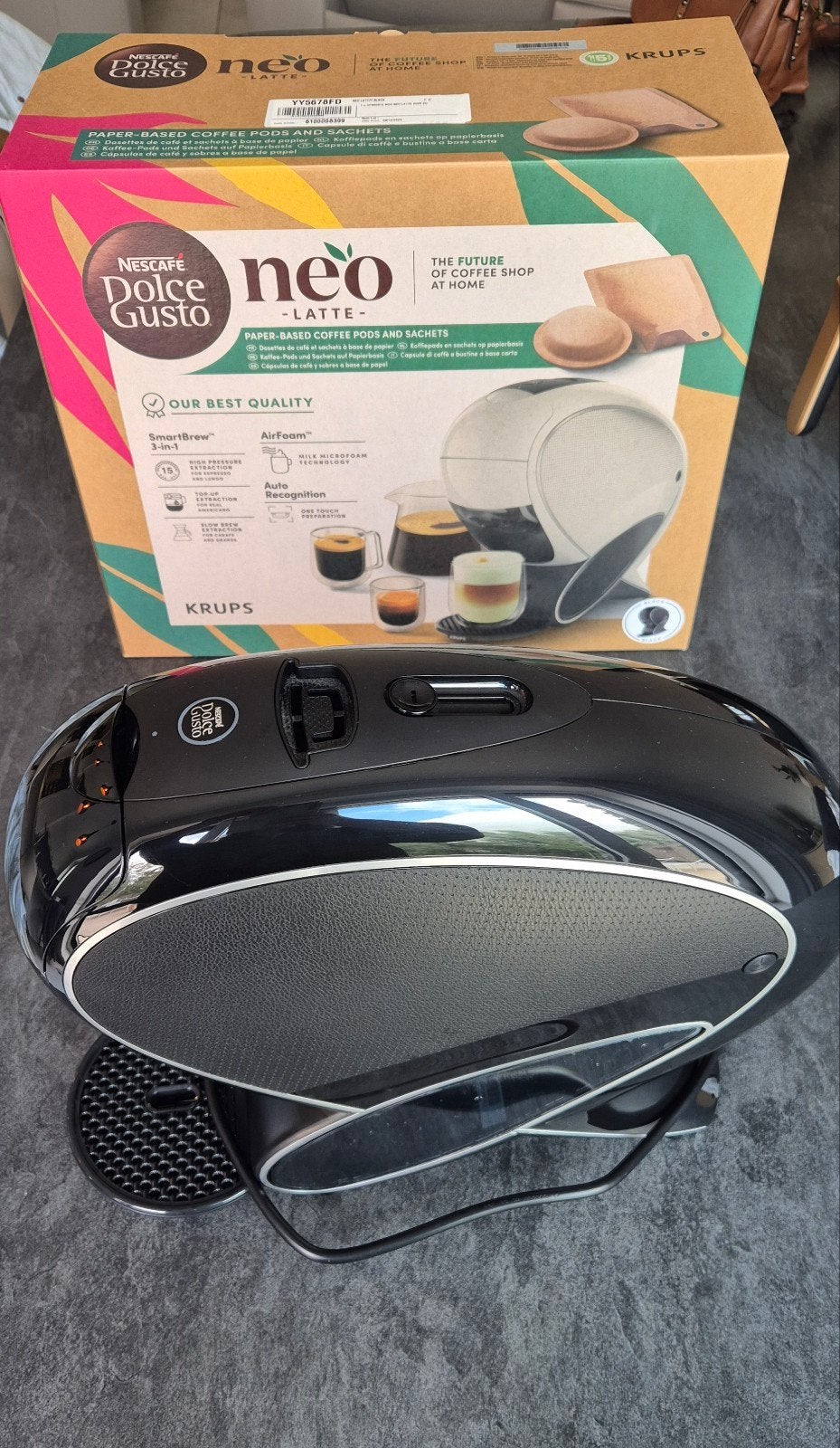 Dolce Gusto Neo latte, Ophalen