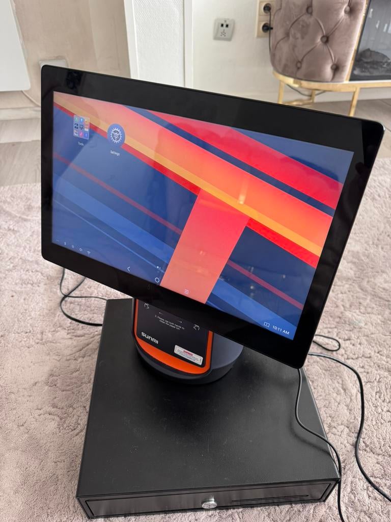 SUNMI Complete Kassasysteem met Scanner, Printer en Kassalad, Computers en Software, Monitoren, Zo goed als nieuw, Touchscreen
