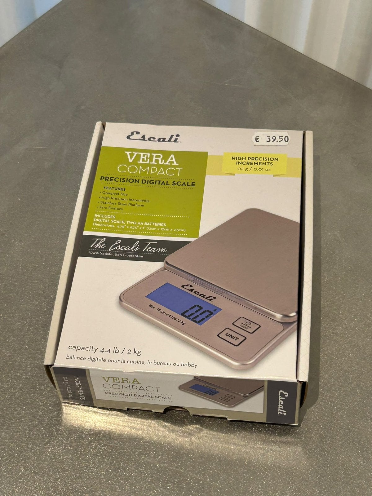 Escali Vera Compact precisieweegschaal tot 2kg, Elektronische apparatuur, Ophalen of Verzenden, Nieuw, Digitaal