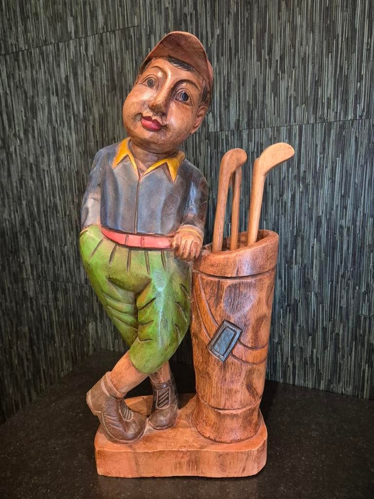 Joli golfeur décoratif en bois massif, Enlèvement ou Envoi
