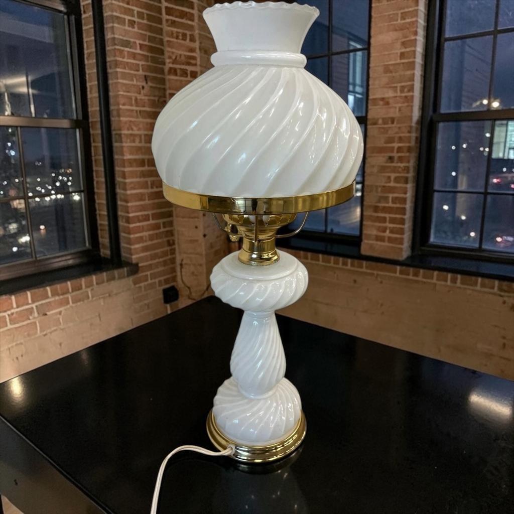 vintage wit gouden tafellamp, Antiek en Kunst, Verzenden