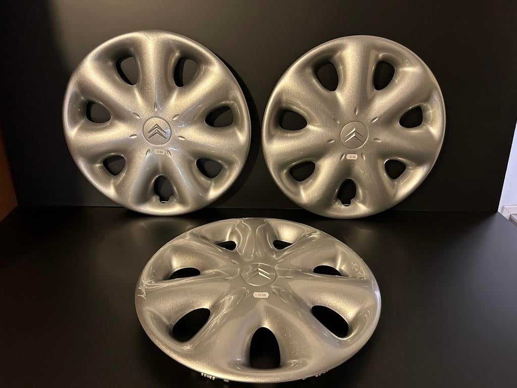 3 originele Citroën C3, C4, C5 berlingo xsara 15" wieldoppen, Ophalen of Verzenden, Zo goed als nieuw