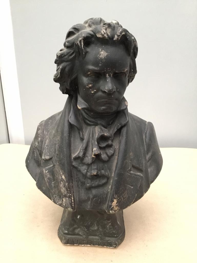 Buste Ludwig Von Beethoven, Gips, Ophalen of Verzenden, 20 - 50 cm, Beeld