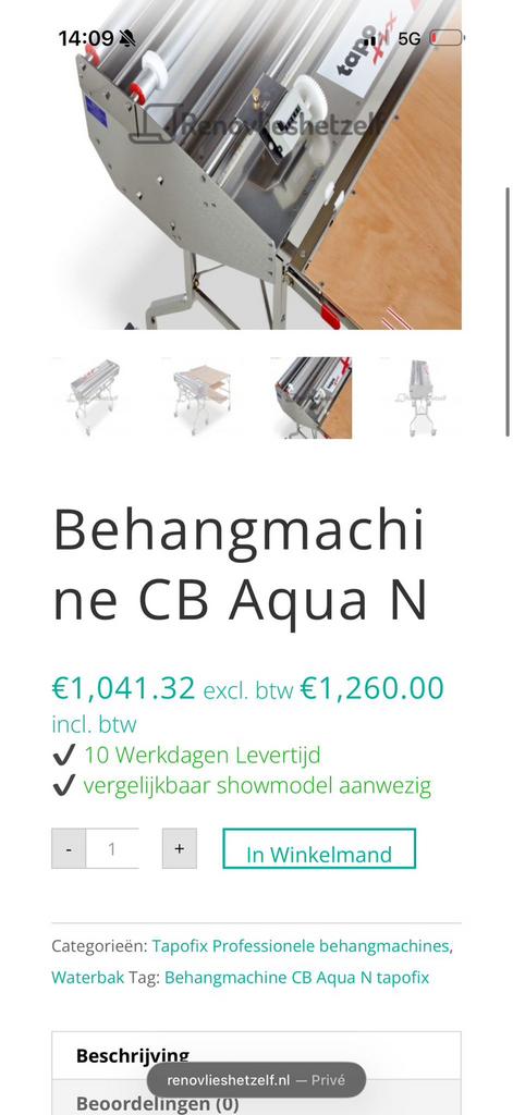 Behangmachine CB Aqua N, Ophalen, Nieuw, Overige typen