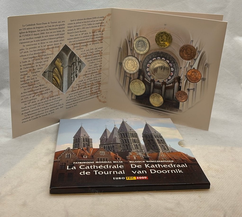 Belgium 2009 Official Euro Coin Set FDC – Tournai Cathedral, Postzegels en Munten, Ophalen of Verzenden