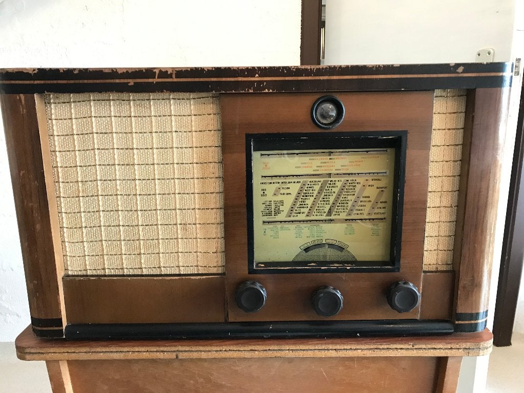 Vintage buizenradio-ontvanger, Ophalen, Gebruikt, Radio