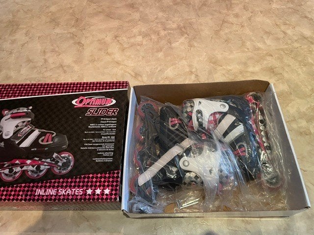 Inline skates Optimum maat 37-40, Sport en Fitness, Ophalen, Verstelbaar, Zo goed als nieuw, Inline skates 4 wielen