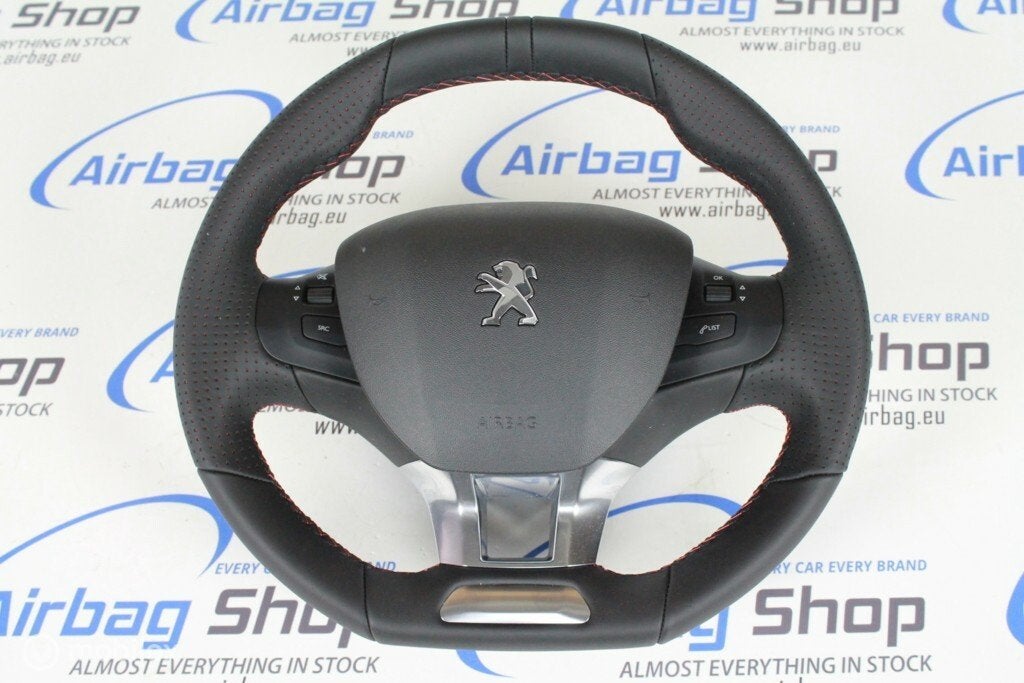 Stuur + airbag leder Peugeot 308 (2013-heden), Auto-onderdelen, Gebruikt, Ophalen of Verzenden