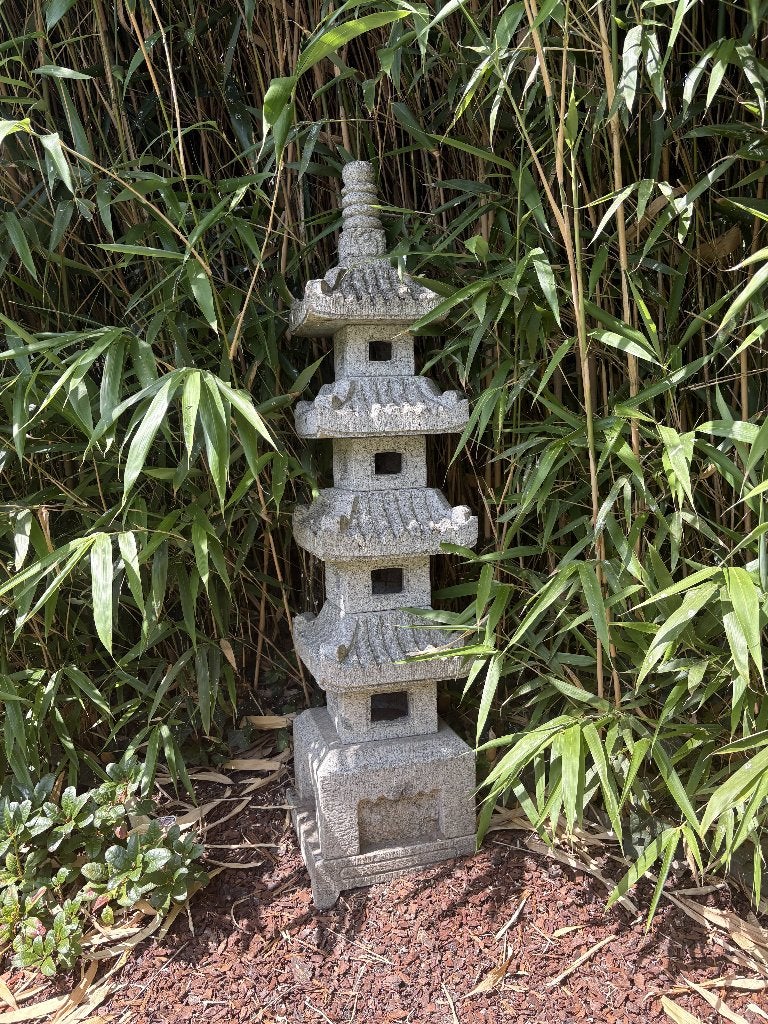 Chinese decoratieve pagode zuil in gereconstitueerde steen, Enlèvement, Comme neuf