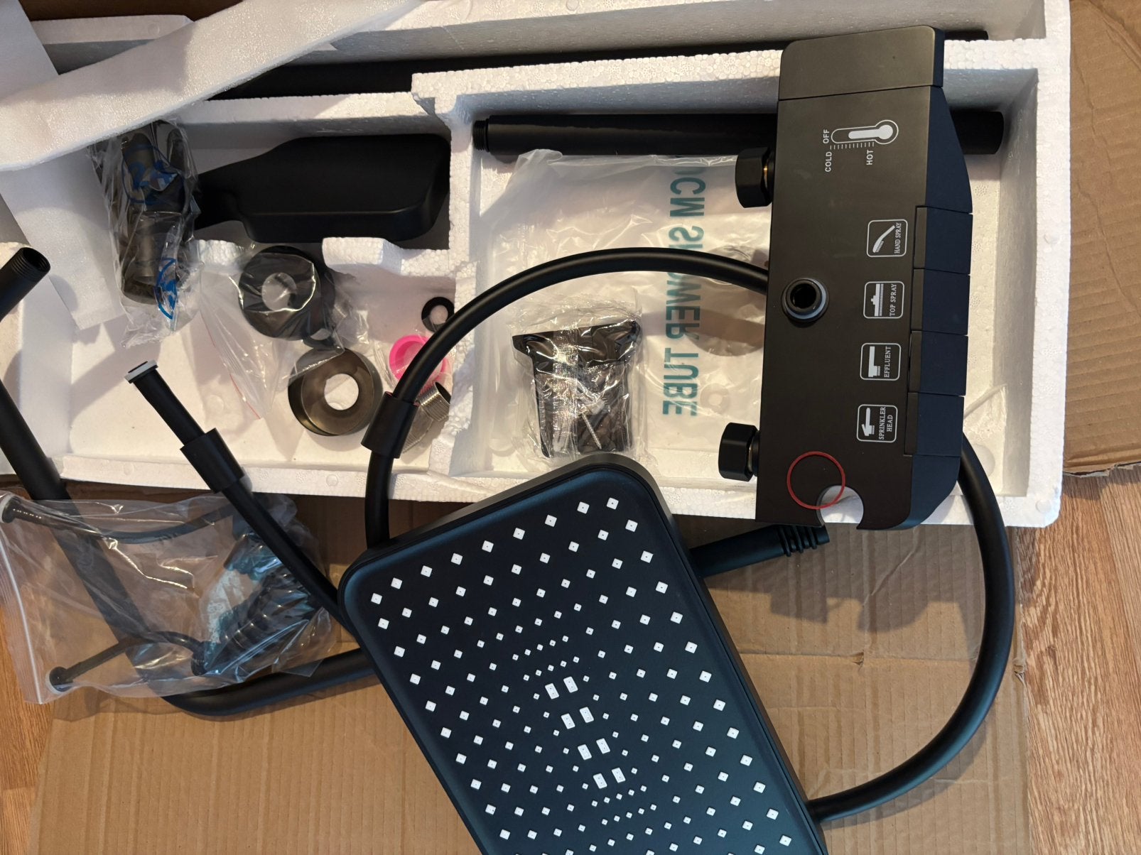 zwarte multifunctionele thermostatische douchekolom-compleet, Ophalen, Nieuw