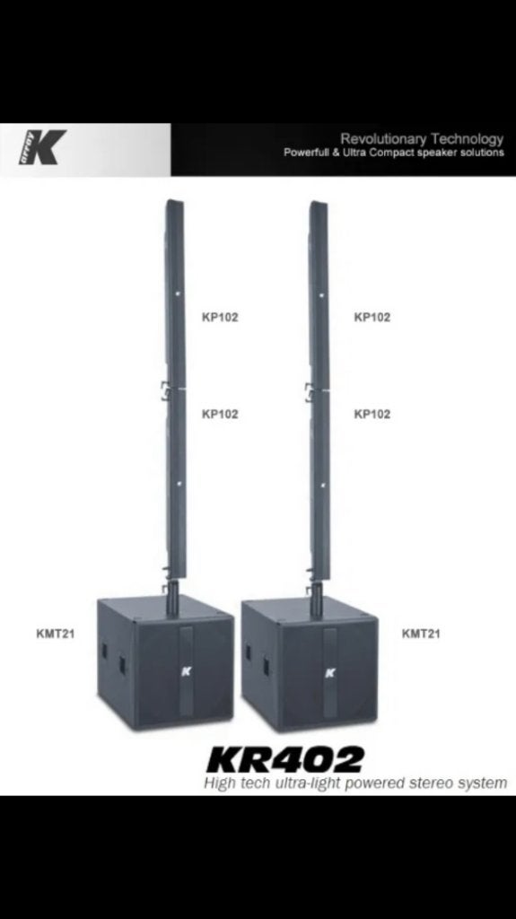 K-Array Pinnacle KR402 (Set 1), Audio, Tv en Foto, Luidsprekerboxen, Gebruikt, Speakerset, Basreflex, Ophalen of Verzenden