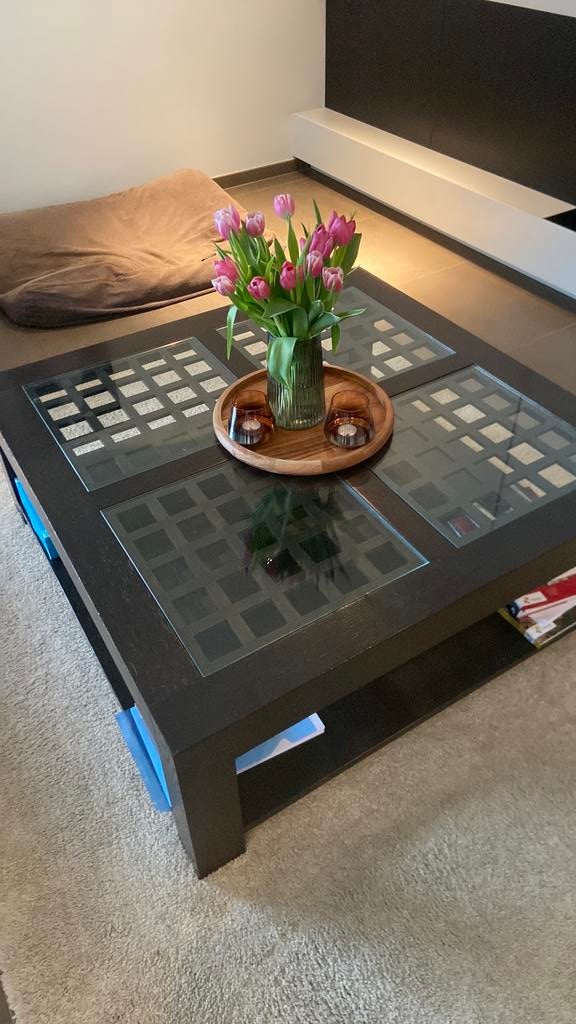 Eiken salontafel - wenge kleur, Huis en Inrichting, Tafels | Salontafels, Ophalen, Gebruikt, Modern, Minder dan 50 cm
