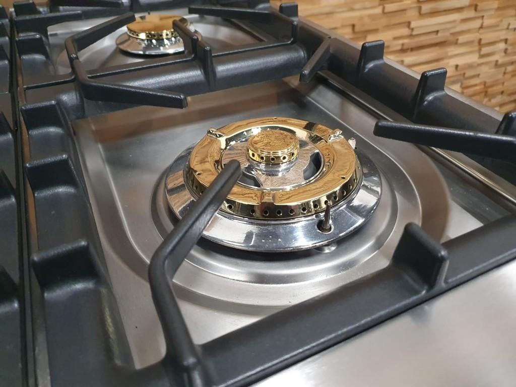 🔥Luxe Boretti Majestic Fornuis 90cm antraciet + rvs 6 pits, Ophalen, Zo goed als nieuw, Gas, 90 tot 95 cm