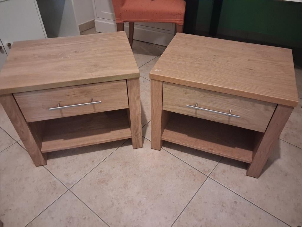 2 nachtkastjes, Huis en Inrichting, Ophalen, Gebruikt, 45 tot 65 cm, Minder dan 55 cm