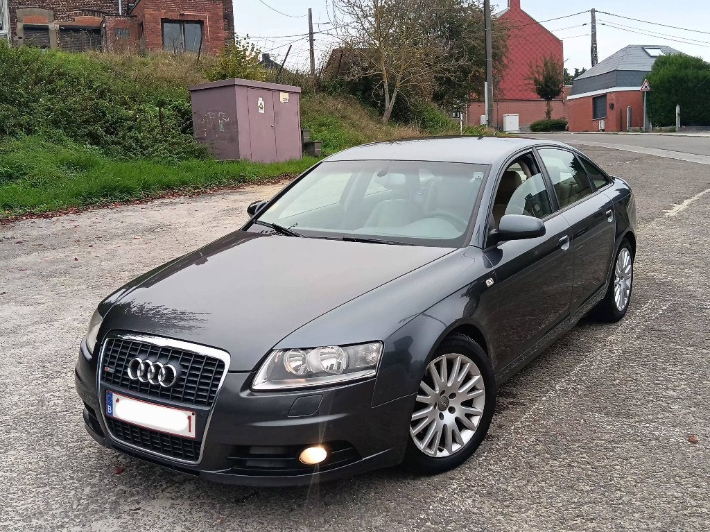 Audi A6 S-line 2.7 TDI V6 180 Ch 2008 GPS Boîte automatique, Autos, Cuir, Argent ou Gris, Achat, Volant multifonction
