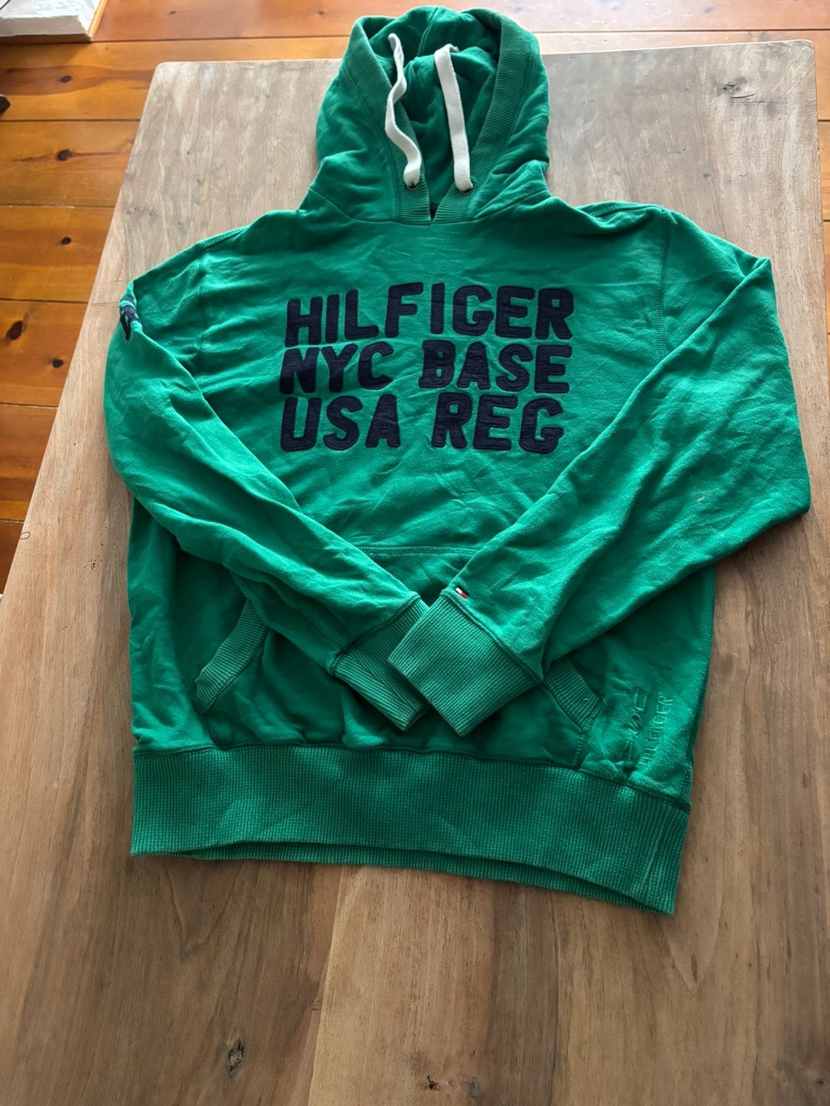 Tommy Hilfiger groene hoodie voor mannen, Ophalen of Verzenden, Zo goed als nieuw, Maat 48/50 (M), Groen