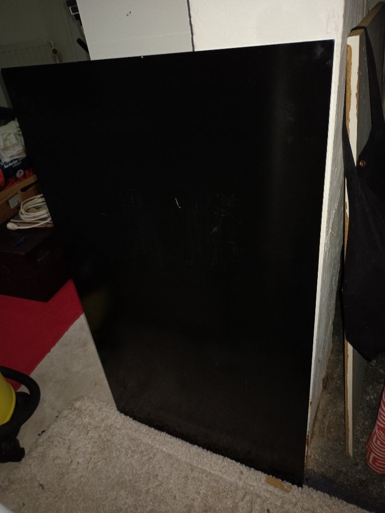 Groot zwart glas voor salontafel, Ophalen, Gebruikt, Glas