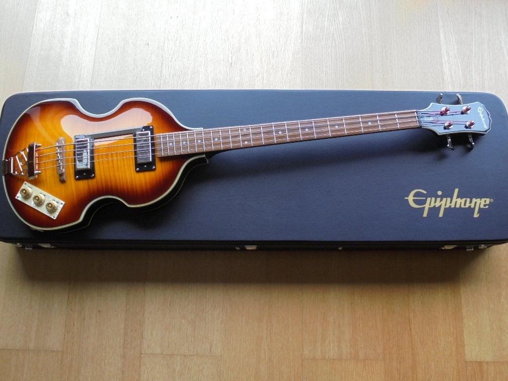 VIOLA bas Epiphone (par GIBSON), y compris HARDCASE original, Musique & Instruments, Enlèvement ou Envoi, Comme neuf, Électrique