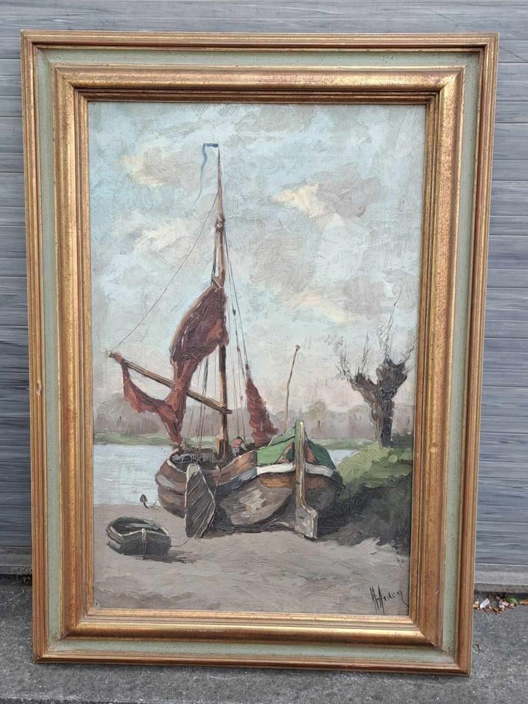 huile sur toile marine signe henri arden, Antiquités & Art, Enlèvement ou Envoi