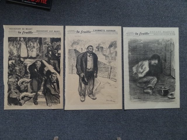 3 lithos van Théophile-Alexandre Steinlen (1859-1923), Gesigneerd in de plaat, Verzenden, Portret en Figuren, Lithografie