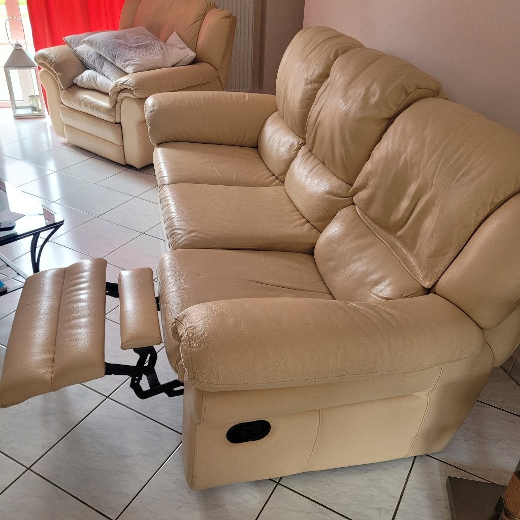 Salon cuir, Quatre personnes ou plus, Banc droit, Enlèvement, Utilisé
