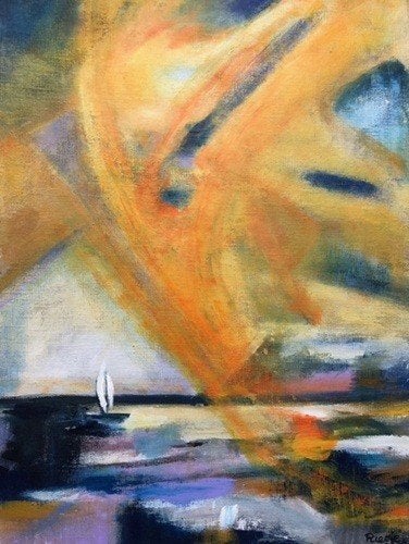 Kunsthandel Gennep - "Zonnenstralen", Enlèvement ou Envoi, Peint à la main, Peinture acrylique