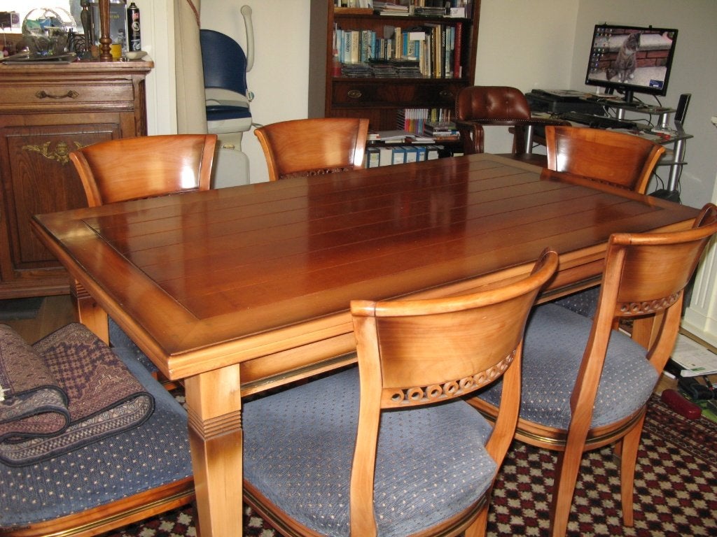 Eettafel 6 pers+stoelen, Ophalen, 100 tot 150 cm, Klassiek, 150 tot 200 cm