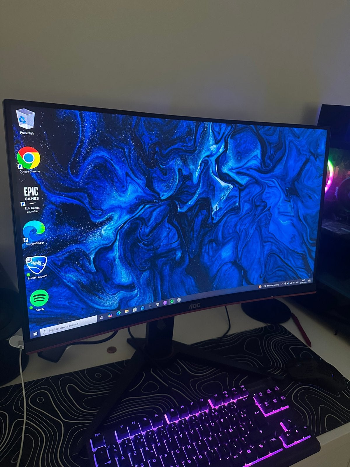 AOC C24G1 24” Curved Gaming Monitor 144Hz, Computers en Software, Monitoren, Gaming, HD, 101 t/m 150 Hz, Ophalen of Verzenden