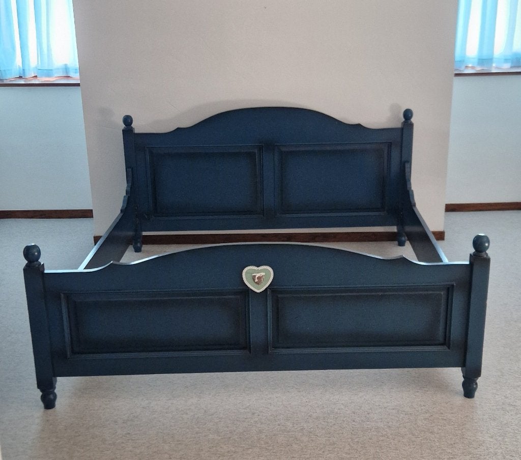 Cadre de lit + 2 tables de nuit, Maison & Meubles, Style Cottage Rustique-chic, Utilisé, 180 cm, 200 cm