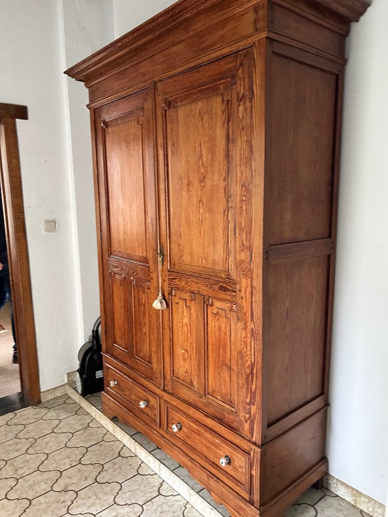 Vestiairekast in pitch-pine, Huis en Inrichting, Ophalen, Overige materialen, Gebruikt, 100 tot 150 cm