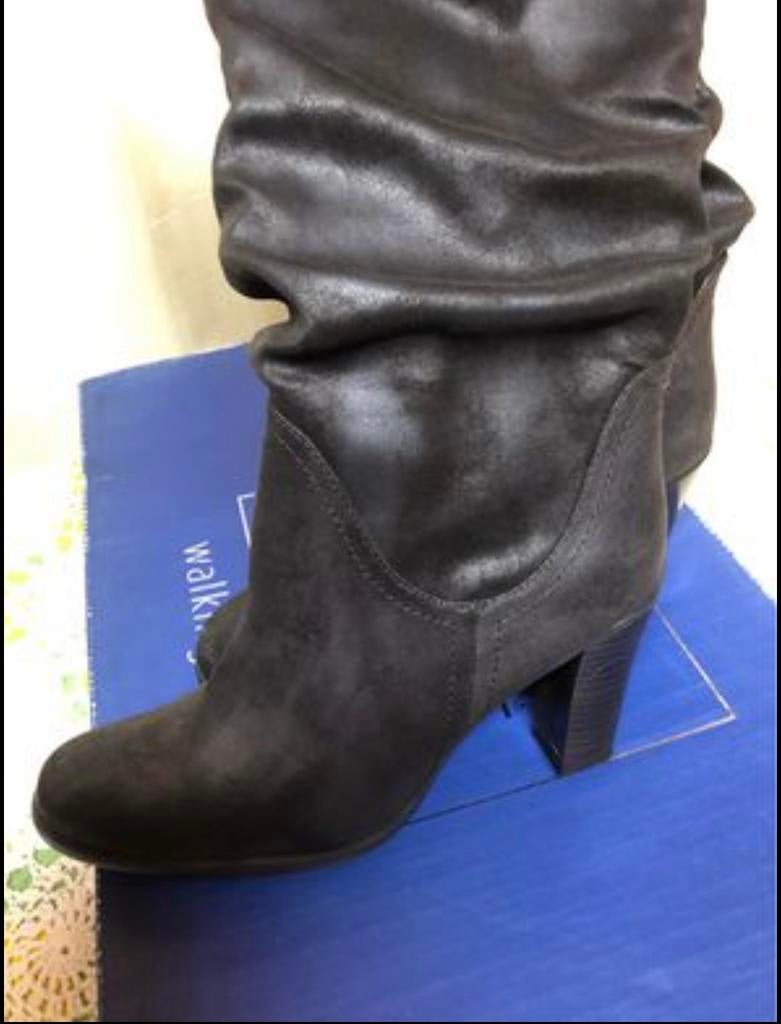 Laarzen Abstract ,bruin,onder de knie, leder nubuck,maat:37H, Neuf, Enlèvement ou Envoi, Brun, Bottes hautes