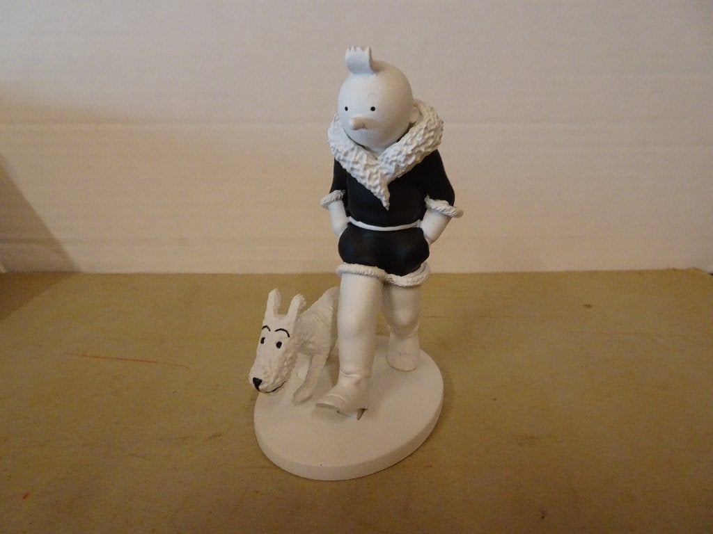 Kuifje zwart-wit figuur - HS nr. 1 - Kuifje vliegenier, Verzamelen, Ophalen of Verzenden, Kuifje, Zo goed als nieuw, Beeldje of Figuurtje