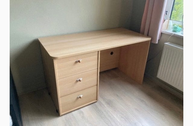 Bureau en bois clair, Huis en Inrichting, Ophalen, Gebruikt, 63 cm, Hout