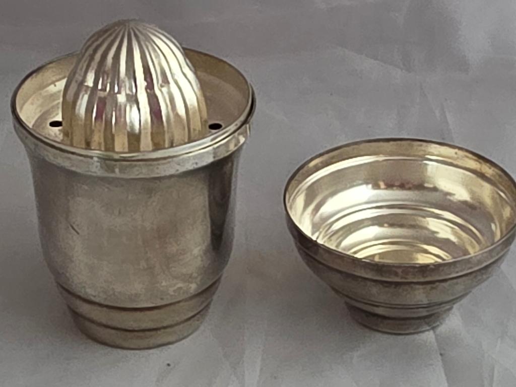 Artdeco verzilverd citruspers,  Frankrijk ca 1930, Antiek en Kunst, Ophalen of Verzenden, Zilver