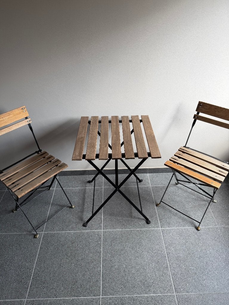 Tafel + stoelen buiten Tarno, Tuin en Terras, Ophalen, Zo goed als nieuw, Vierkant