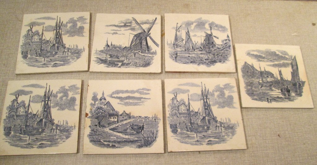 7 magnifiques carreaux anciens - 15 x 15, Enlèvement ou Envoi