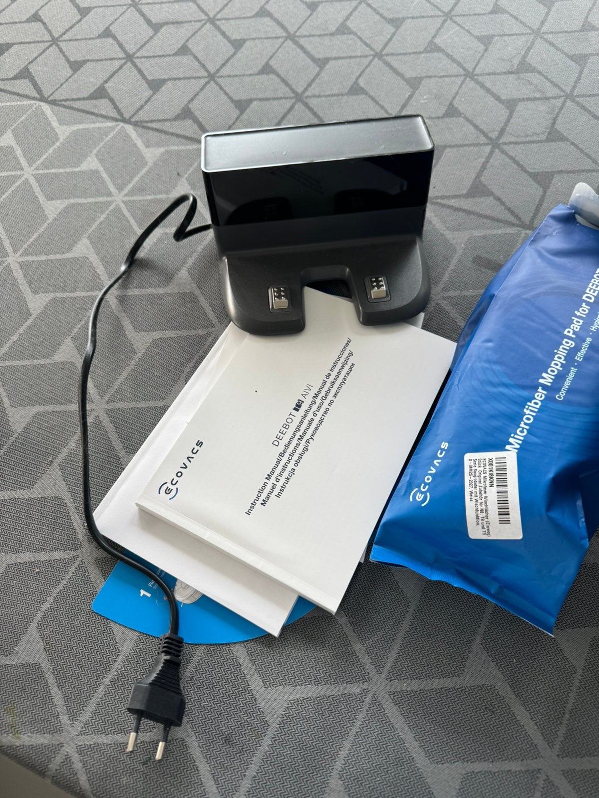 Oplaadstation + dweilfunctie, Ophalen, Gebruikt, Dweilfunctie, Ecovacs