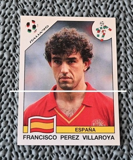 Panini Italia 90 Spanje Francisco Perez Villaroya, Verzenden, Nieuw, Poster, Plaatje of Sticker