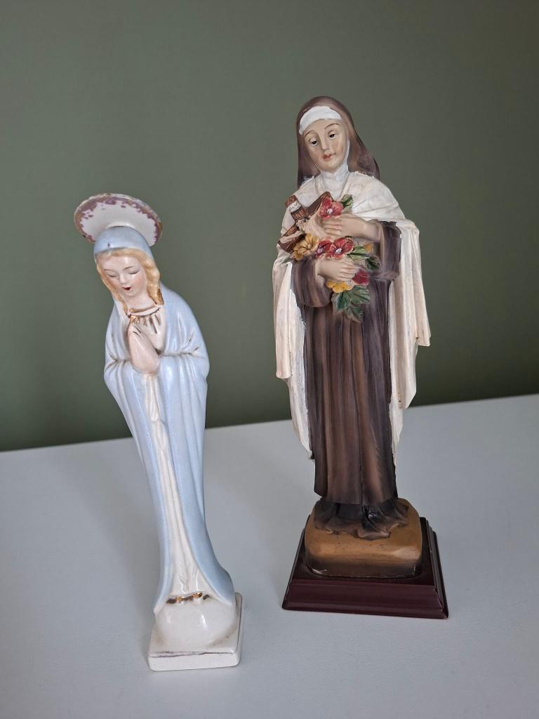 2 kleine beeldjes : heilige Rita en Maria, Ophalen of Verzenden