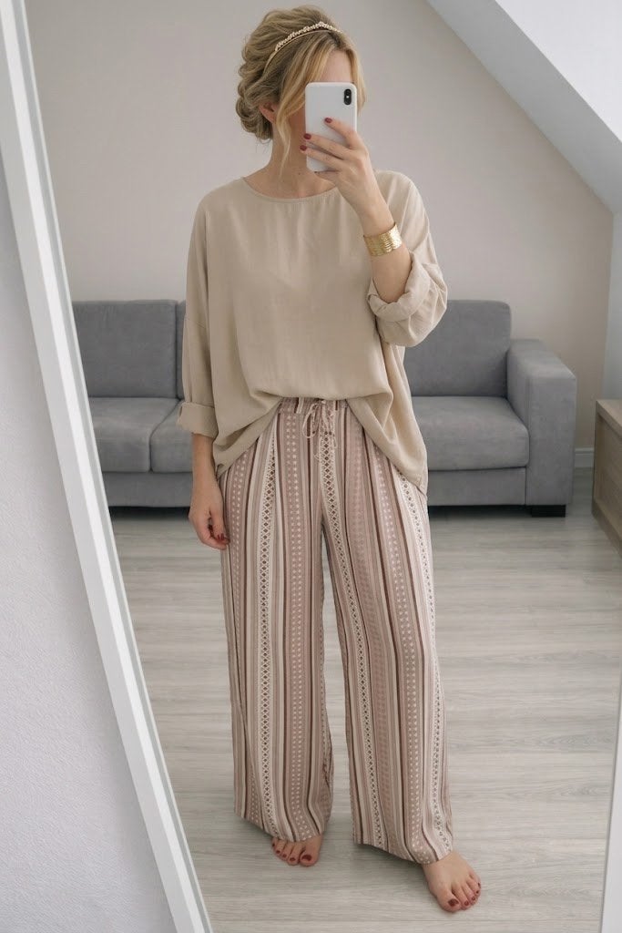 Broek met wijde pijpen maat 40-42, Verzenden, Maat 42/44 (L), Nieuw, Lang