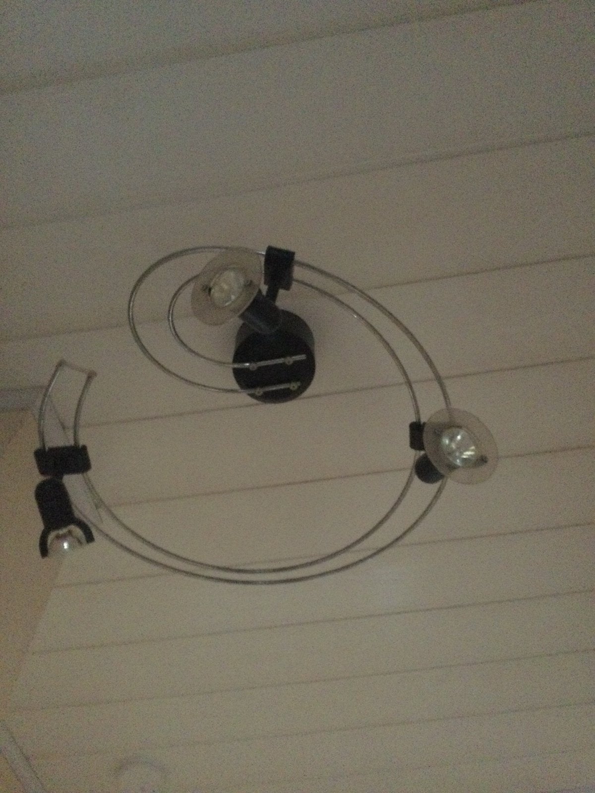 Plafonnier noir et argenté avec 3 spots, Autres culots, 50 cm, Moderne, Noir