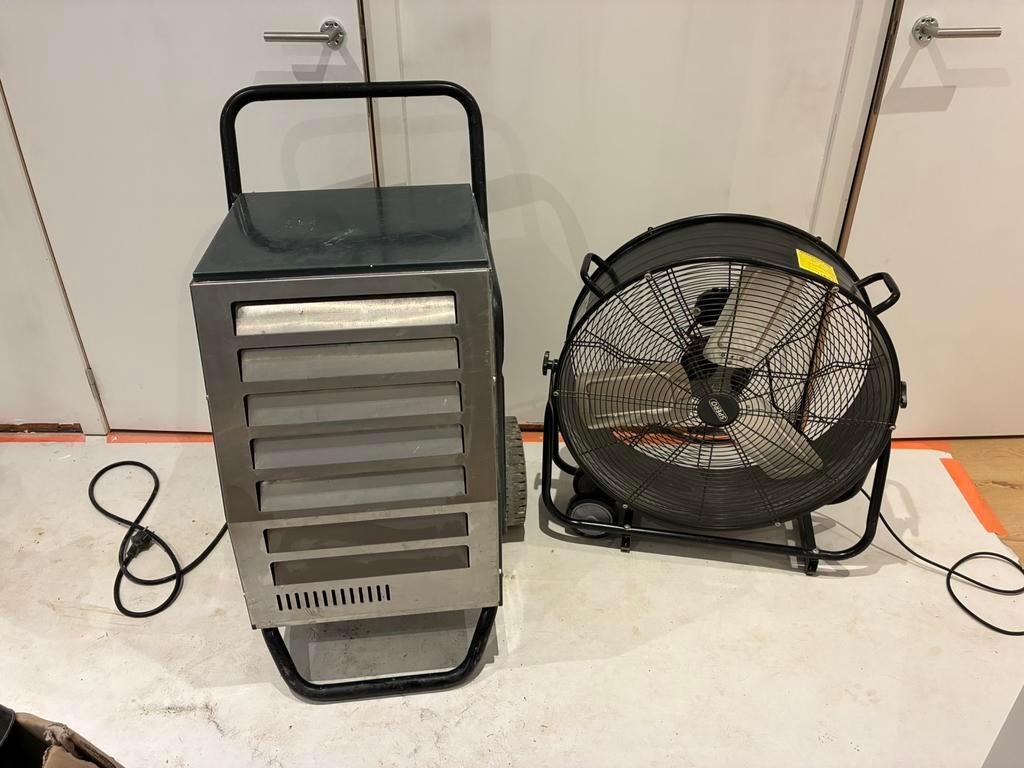 Bouwdroger set met grote ventilator, Doe-het-zelf en Bouw, Ophalen, Gebruikt